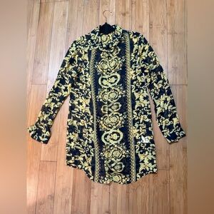 Superdown Black and Gold Baroque Dress